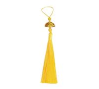AIRHSKWI Ciondolo tradizionale con nappe di Han Fu con disegni di buon auspicio per gli appassionati di cultura e amanti della moda, Acciaio legato/piuma/panno