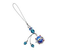 AIRHSKWI Delicato ciondolo a forma di perlina portachiavi gioielli blu corda portachiavi diffusore pratico appeso per borsa chiave auto, tessuto/piuma