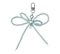AIRHSKWI Elegante Bowknot Portachiavi Charm Argento Cuore Ciondolo Donna Accessori Moda Borsa Charm Ciondolo Chiave in rilievo per Borsa Chiave per Borsa Chiave, tessuto/piuma