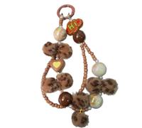 AIRHSKWI Elegante portachiavi a forma di cuore con ciondolo a forma di leopardo, accessorio elegante per le donne, robusto ciondolo per chiave auto leopardato, Acciaio legato/piuma/panno
