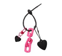 AIRHSKWI Elegante portachiavi a forma di cuore per auto con struttura acrilica alla moda per donne e coppie alla moda, Acciaio legato/piuma/panno