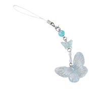 AIRHSKWI Farfalle Nappe Cordino Telefono Femminile Acrilico Perline Telefono Shell Pendente Accessori Pacchetto Decorazione, tessuto/piuma