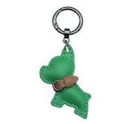 AIRHSKWI Portachiavi a forma di cane francese, in pelle PU, con ciondolo a forma di cane, ornamento da appendere per chiavi dell'auto e borse, Gold-color, Acciaio legato/piuma/panno