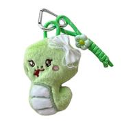 AIRHSKWI Portachiavi alla moda a forma di serpente, decorazione per borsa, elegante ciondolo per zaino con texture in peluche per coloro che amano la carineria, Acciaio legato/piuma/panno
