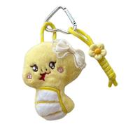AIRHSKWI Portachiavi alla moda a forma di serpente, decorazione per borsa, elegante ciondolo per zaino con texture in peluche per coloro che amano la carineria, Filo da ricamo+cotone+lega