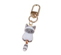 AIRHSKWI Portachiavi alla moda del gatto della lega con il pendente robusto del metallo stampato Keychain del gatto per la chiusura lampo dello zaino o dare, Lega