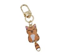AIRHSKWI Portachiavi alla moda del gatto della lega con il pendente robusto del metallo stampato Keychain del gatto per la chiusura lampo dello zaino o dare, Lega