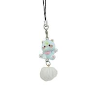 AIRHSKWI Portachiavi con ciondolo a forma di gatto in resina robusta, per ragazze, alla moda, bel portachiavi decorativo per zaino o borsa, Resina