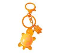 AIRHSKWI Portachiavi con ciondolo a forma di tartaruga 3D, accessorio alla moda a forma di animale, decorazione per borsa da donna, Acciaio legato/piuma/panno