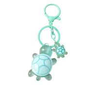 AIRHSKWI Portachiavi con ciondolo a forma di tartaruga 3D, accessorio alla moda a forma di animale, decorazione per borsa da donna, Acciaio legato/piuma/panno