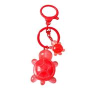 AIRHSKWI Portachiavi con ciondolo a forma di tartaruga 3D, accessorio alla moda a forma di animale, decorazione per borsa da donna, Acciaio legato/piuma/panno