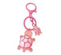 AIRHSKWI Portachiavi con ciondolo a forma di tartaruga 3D, accessorio alla moda a forma di animale, decorazione per borsa da donna, Acciaio legato/piuma/panno