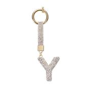 AIRHSKWI Portachiavi con lettera personalizzata con strass scintillanti, accessorio per gioielli in lega robusta per l'uso quotidiano alla moda, Lega