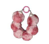 AIRHSKWI Portachiavi da polso in peluche con stampa leopardata, ornamento chiave morbido e leggero, ciondolo per donne alla moda, Acciaio legato/piuma/panno