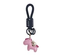 AIRHSKWI Portachiavi in pelle fatto a mano che simboleggia buona fortuna e prosperità ciondolo a forma di cavallo portachiavi per coppie e proprietari di auto, Red pony, Acciaio legato/piuma/panno