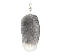 AIRHSKWI Portachiavi lungo in pelliccia sintetica con ciondolo a forma di coda di animale, accessorio per borsa, telefono, decorazione e accessori per chiavi dell'auto, 40 cm, Acciaio legato/piuma