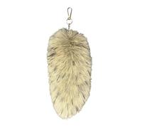 AIRHSKWI Portachiavi lungo in pelliccia sintetica con ciondolo a forma di coda di animale, accessorio per borsa, telefono, decorazione e accessori per chiavi dell'auto, 25CM, Acciaio legato/piuma