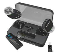 AIRHUG Microfono Lavalier wireless per iPhone/Android/PC, batteria 60H, 48KHz 24Bit, Plug-Play Lightning/USB-C, 3 modalità di registrazione, microfono da bavero per Vlog, YouTube, intervista