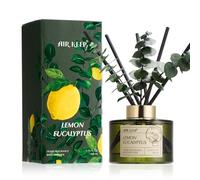 Airkeep Diffusore di Profumo 200ml - Lemon Eucalyptus - Diffusore con Bastoncini - Profumo per Ambienti per Bagno e Soggiorno