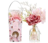 Airkeep Diffusore di Profumo Ambiente con Bastoncini 120ml - Cherry Bloosm - Diffusore Decorativo con Fiori - Idea Regalo Donna & Casa Nuova - Elegante Decorazione Casa