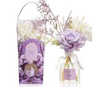 Airkeep Diffusore di Profumo Ambiente con Bastoncini 120ml - Lavender Garden - Diffusore Decorativo con Fiori - Idea Regalo Donna & Casa Nuova - Elegante Decorazione Casa