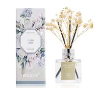 Airkeep Profumatore Ambiente 50ml - Clean Linen - Diffusore a Bastoncini con Fiori Secchi - Ideale per Bagno, Piccoli Spazi e Casa - Idea Regalo