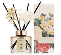 Airkeep Profumatore per Ambienti 150ml, Clean Linen Reed Diffuser Set, Rose Diffusore Profumo Ambiente, Diffusore di Fragranze per Bagno, Appartamento
