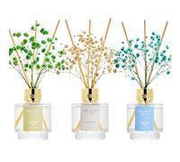 Airkeep Profumatore per Ambienti 50ml*3, Jasmine Mint, Gardenia, Freesia Pear, Diffusore Profumo Ambiente con 24 Bastoncini di Fragranza, per Bagno, Appartamento, Decorazione della Casa