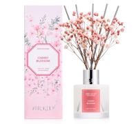 Airkeep Profumatore per Ambienti Cherry Blossom, Profumatore per Ambienti con 8 Bastoncini di Fragranza, Diffusore di Fragranze per Bagno, Appartamento, Decorazione della Casa, 100ml
