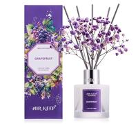 Airkeep Profumatore per Ambienti Grapefruit, Profumatore per Ambienti con 8 Bastoncini di Fragranza, Diffusore di Fragranze per Bagno, Appartamento, Decorazione della Casa, 100ml