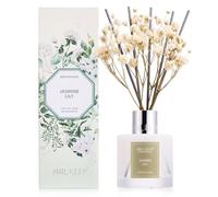 Airkeep Profumatore per Ambienti Jasmine Lily, Profumatore per Ambienti con 8 Bastoncini di Fragranza, Diffusore di Fragranze per Bagno, Appartamento, Decorazione della Casa, 100ml