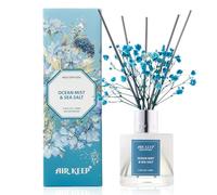 Airkeep Profumatore per Ambienti OCEAN MIST & SEA SALT, Profumatore per Ambienti con 8 Bastoncini di Fragranza, Diffusore di Fragranze per Bagno, Appartamento, Decorazione Della Casa, 100ml