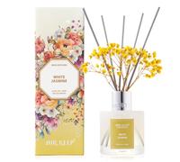 Airkeep Profumatore per Ambienti White Jasmine, Profumatore per Ambienti con 8 Bastoncini di Fragranza, Diffusore di Fragranze per Bagno, Appartamento, Decorazione Della Casa, 100ml