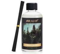 Airkeep Ricarica Diffusore a Bastoncini 200ml - Profumatore Ambiente con 8 Stick di Ricambio, Fragranza Black Forest, per Casa, Bagno e Ufficio
