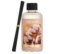 Airkeep Ricarica Diffusore a Bastoncini 200ml - Profumatore Ambiente con 8 Stick di Ricambio, Fragranza Clean Cotton, per Casa, Bagno e Ufficio