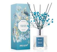 Airkeep Set di diffusori a bastoncini, 100 ml, diffusore di olio di sale marino e nebbia oceanica con 8 bastoncini di profumo, diffusore di profumo per la casa per la decorazione della mensola del