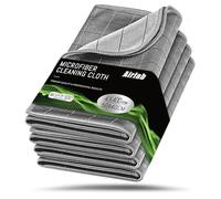 Airlab Panni Microfibra Carbonio Auto Moto 50x40CM, 400GSM Asciugamani Rapido Lava Asciuga Senza Aloni Catturapolvere Assorbenti Lucidatura, 4X Panno Pulire Vetri, Stracci per Pulizia Esterni Interni