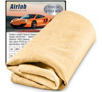 Airlab Pelle di Daino Auto Professionale XL 70x50 CM, Panno Daino Vera Naturale per Moto Vetro Specchio Finestra, Camoscio Efficace Detail, Scamosciata Asciugatura Assorbente Lucidatura Antigraffio