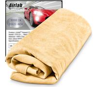 Airlab Pelle di Daino Naturale Auto Moto XXL 90x60 CM, Camoscio Vera Pelle per Finestra Specchio Vetro, Pelle Scamosciata Professionale Efficace Detail, Lucidatura Antigraffio Assorbente Asciugatura