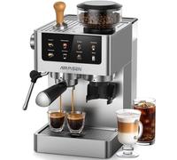 AIRMSEN 20 Bar Macchina per Caffè Espresso con Macinacaffè e Montalatte - Programmable, Compatibile con Caffe Freddo (Cold Brew) e Americano, Macchina del Caffe per Macinato /Chicco Intero, 1,8L