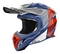 Airoh Aviator Ace 2 Engine Casco da motocross, blu-arancione, taglia S per maschi