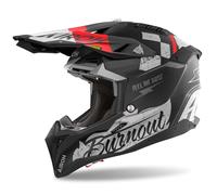 Airoh Aviator 3 Burnout Casco da motocross, nero-rosso, taglia XL per maschi