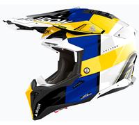 Airoh Aviator 3 Monarch, casco da motocross L male Blu/Giallo/Bianco/Nero