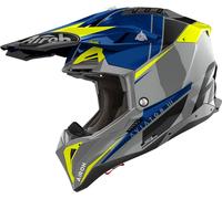 Airoh Aviator 3 Push, casco a croce S male Grigio/Blu/Giallo Fluo/Nero