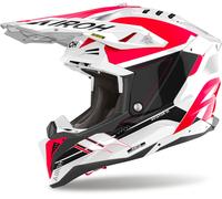 Airoh Aviator 3 Saber Casco da motocross, bianco-rosso, taglia XS per maschi