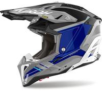 Airoh Aviator 3 Saber Casco da motocross, grigio/blu, Taglia XL (61/62)