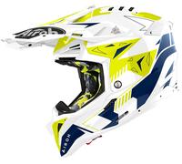 Airoh Aviator 3 Spin Casco Motocross, blu-giallo, taglia S per maschi