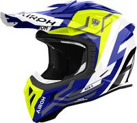 Airoh Aviator Ace 2 Ground, casco a croce L male Bianco/Blu Scuro/Giallo Fluo