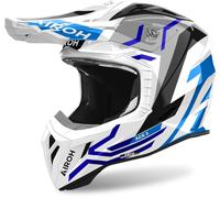 Airoh Aviator Ace 2 Ground Casco da motocross, bianco-blu, taglia L per maschi