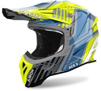 Airoh Aviator Ace 2 Proud Casco da motocross, blu-giallo, taglia M per maschi